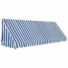 vidaXL bistroo varikatus, 350 x 120 cm, sinine ja valge hind ja info | Päikesevarjud, markiisid ja alused | kaup24.ee
