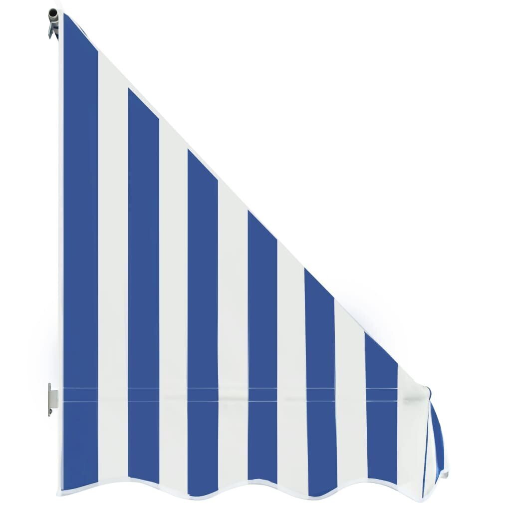 vidaXL bistroo varikatus, 350 x 120 cm, sinine ja valge цена и информация | Päikesevarjud, markiisid ja alused | kaup24.ee