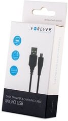 Универсальный микро USB кабель данных и заряда Forever, 3 м, черный цена и информация | Кабели для телефонов | kaup24.ee