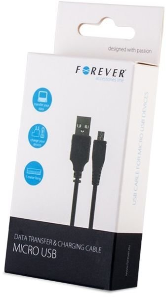 Forever Universal Micro Data Cable 3m Black цена и информация | Mobiiltelefonide kaablid | kaup24.ee