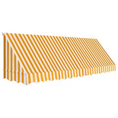 vidaXL bistroo varikatus, 400 x 120 cm, oranž ja valge hind ja info | Päikesevarjud, markiisid ja alused | kaup24.ee