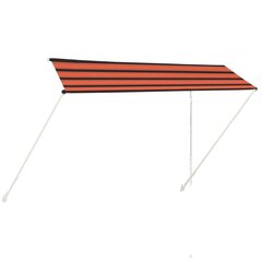 vidaXL sissetõmmatav varikatus, 350 x 150 cm, oranž ja pruun hind ja info | Päikesevarjud, markiisid ja alused | kaup24.ee
