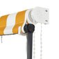 vidaXL sissetõmmatav varikatus LEDiga, 150 x 150 cm, kollane ja valge hind ja info | Päikesevarjud, markiisid ja alused | kaup24.ee