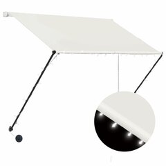 vidaXL sissetõmmatav varikatus LEDiga, 200 x 150 cm, kreemjasvalge цена и информация | Зонты, маркизы, стойки | kaup24.ee