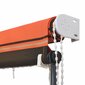 vidaXL sissetõmmatav varikatus LEDiga, 250 x 150 cm, oranž ja pruun hind ja info | Päikesevarjud, markiisid ja alused | kaup24.ee