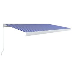 vidaXL käsitsikasutatav varikatus 500 x 300 cm, sinine ja valge цена и информация | Зонты, маркизы, стойки | kaup24.ee