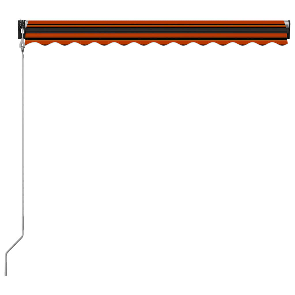 vidaXL sissetõmmatav varikatus tuuleandur, LED 300x250 cm oranž+pruun hind ja info | Päikesevarjud, markiisid ja alused | kaup24.ee