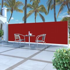 vidaXL lahtitõmmatav külgsein, 160 x 500 cm, punane цена и информация | Зонты, маркизы, стойки | kaup24.ee