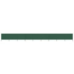 vidaXL tuulekaitse sein 9 paneelist, kangas, 1200 x 120 cm roheline цена и информация | Зонты, маркизы, стойки | kaup24.ee