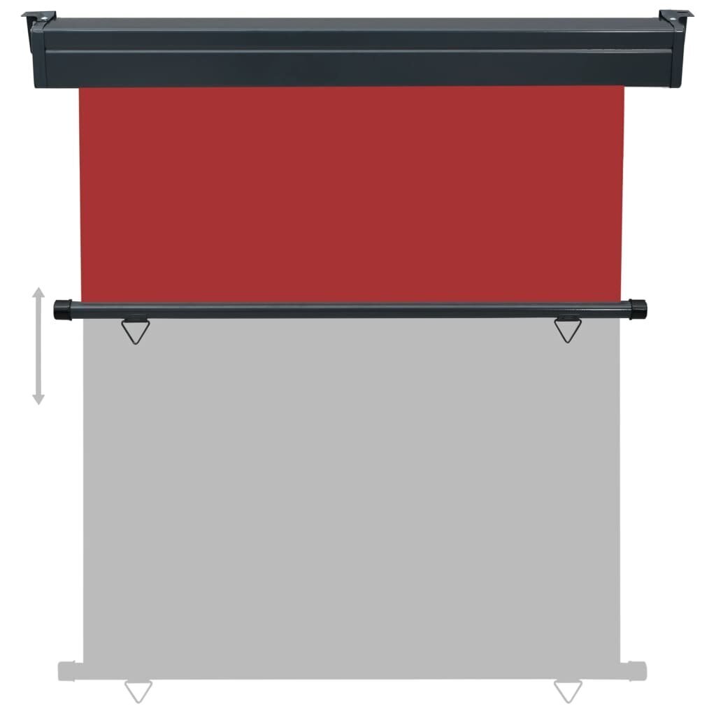 vidaXL rõdu külgsein, 160 x 250 cm, punane hind ja info | Päikesevarjud, markiisid ja alused | kaup24.ee