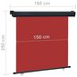 vidaXL rõdu külgsein, 160 x 250 cm, punane hind ja info | Päikesevarjud, markiisid ja alused | kaup24.ee