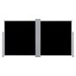 vidaXL lahtitõmmatav külgsein, must, 100 x 600 cm hind ja info | Päikesevarjud, markiisid ja alused | kaup24.ee