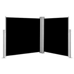 vidaXL lahtitõmmatav külgsein, must, 120 x 600 cm hind ja info | Päikesevarjud, markiisid ja alused | kaup24.ee