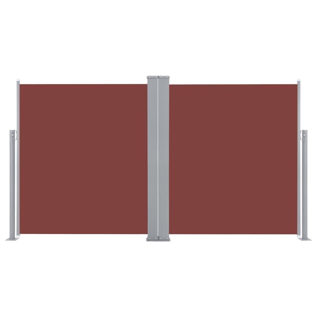 vidaXL lahtitõmmatav külgsein, pruun, 140 x 600 cm hind ja info | Päikesevarjud, markiisid ja alused | kaup24.ee
