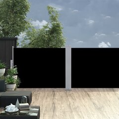 vidaXL lahtitõmmatav külgsein, must, 100 x 1000 cm цена и информация | Зонты, маркизы, стойки | kaup24.ee