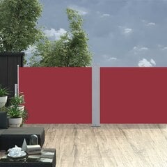 vidaXL lahtitõmmatav külgsein, punane, 100 x 1000 cm hind ja info | Päikesevarjud, markiisid ja alused | kaup24.ee