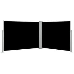 vidaXL lahtitõmmatav külgsein, must, 140 x 1000 cm hind ja info | Päikesevarjud, markiisid ja alused | kaup24.ee