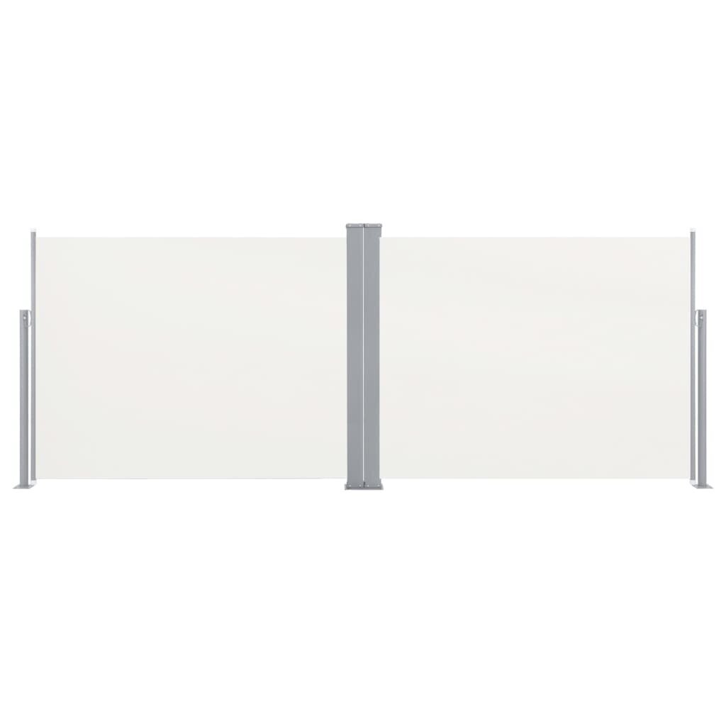vidaXL lahtitõmmatav külgsein, kreemjasvalge, 140 x 1000 cm hind ja info | Päikesevarjud, markiisid ja alused | kaup24.ee