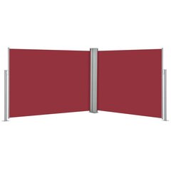 vidaXL lahtitõmmatav külgsein, punane, 140 x 1000 cm hind ja info | Päikesevarjud, markiisid ja alused | kaup24.ee