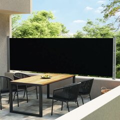 vidaXL lahtitõmmatav terrassi külgsein, 140 x 600 cm, must hind ja info | Päikesevarjud, markiisid ja alused | kaup24.ee