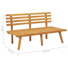 vidaXL aiapink istmepatjadega, 115 cm, toekas akaatsiapuit hind ja info | Aiapingid | kaup24.ee