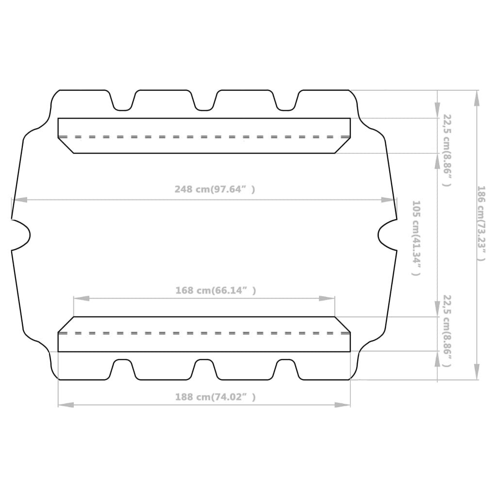 vidaXL aiakiige asenduskatus veinipunane 226 x 186 cm 270 g/m² цена и информация | Aiakiiged | kaup24.ee