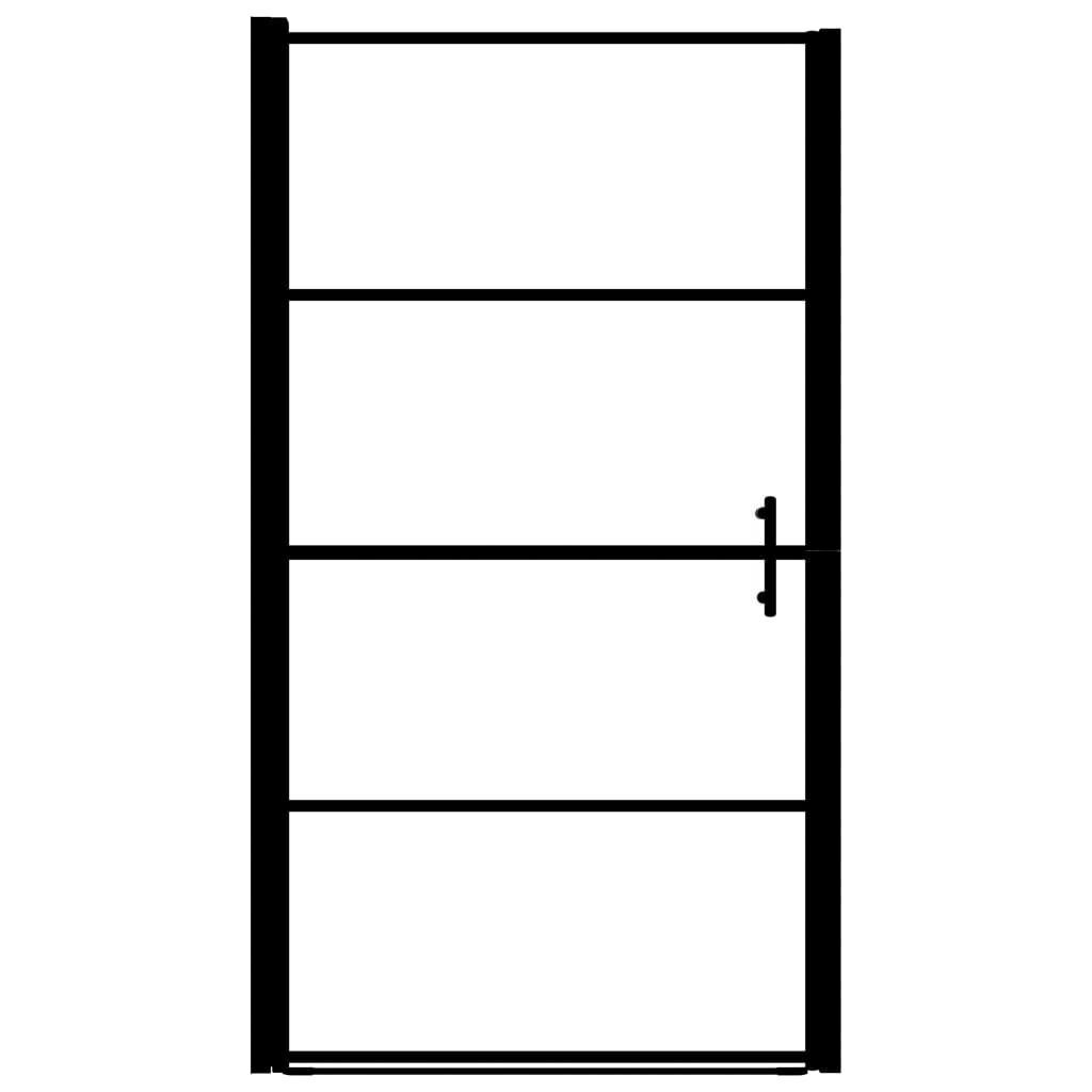 vidaXL dušinurga uks, karastatud klaas, 81 x 195 cm, must hind ja info | Dušikabiinide uksed ja seinad | kaup24.ee