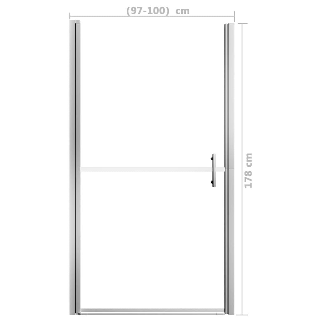 vidaXL dušinurga uks, karastatud klaas, 100 x 178 cm hind ja info | Dušikabiinide uksed ja seinad | kaup24.ee