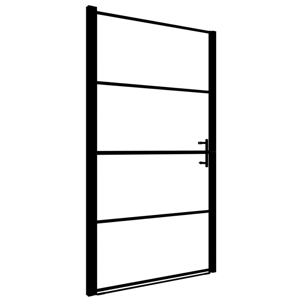 vidaXL dušinurga uks, karastatud klaas, 100 x 178 cm, must hind ja info | Dušikabiinide uksed ja seinad | kaup24.ee