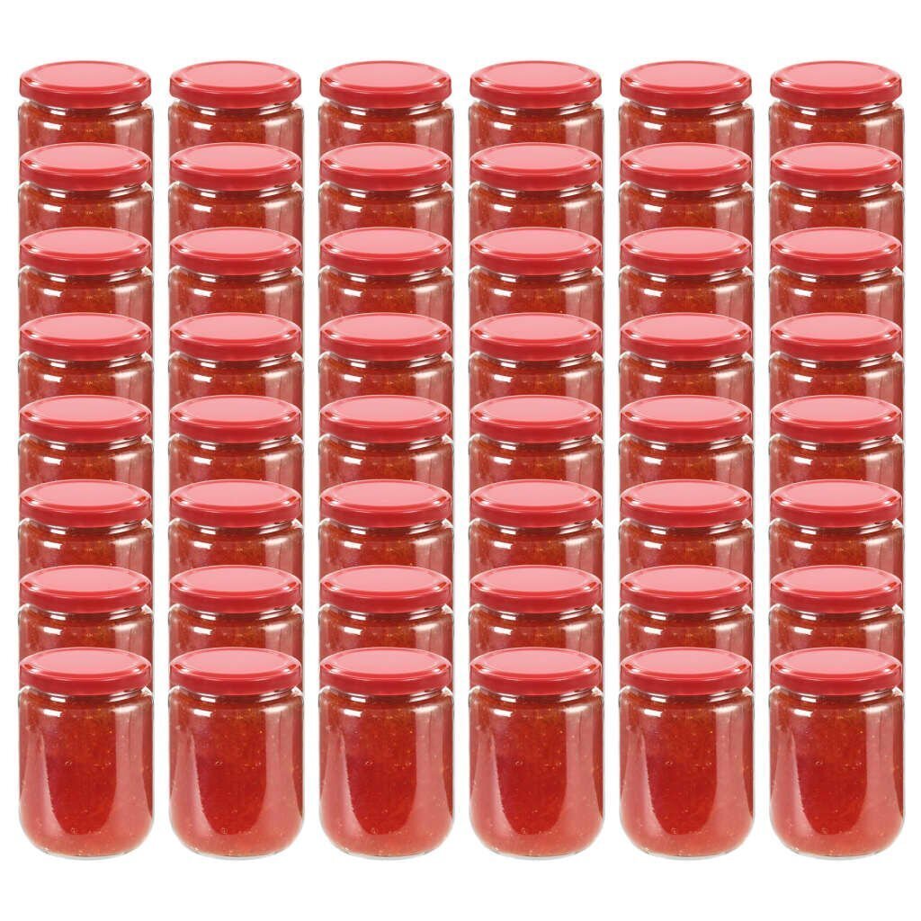 vidaXL klaasist moosipurgid punaste kaantega 48 tk, 230 ml цена и информация | Hoidistamiseks | kaup24.ee