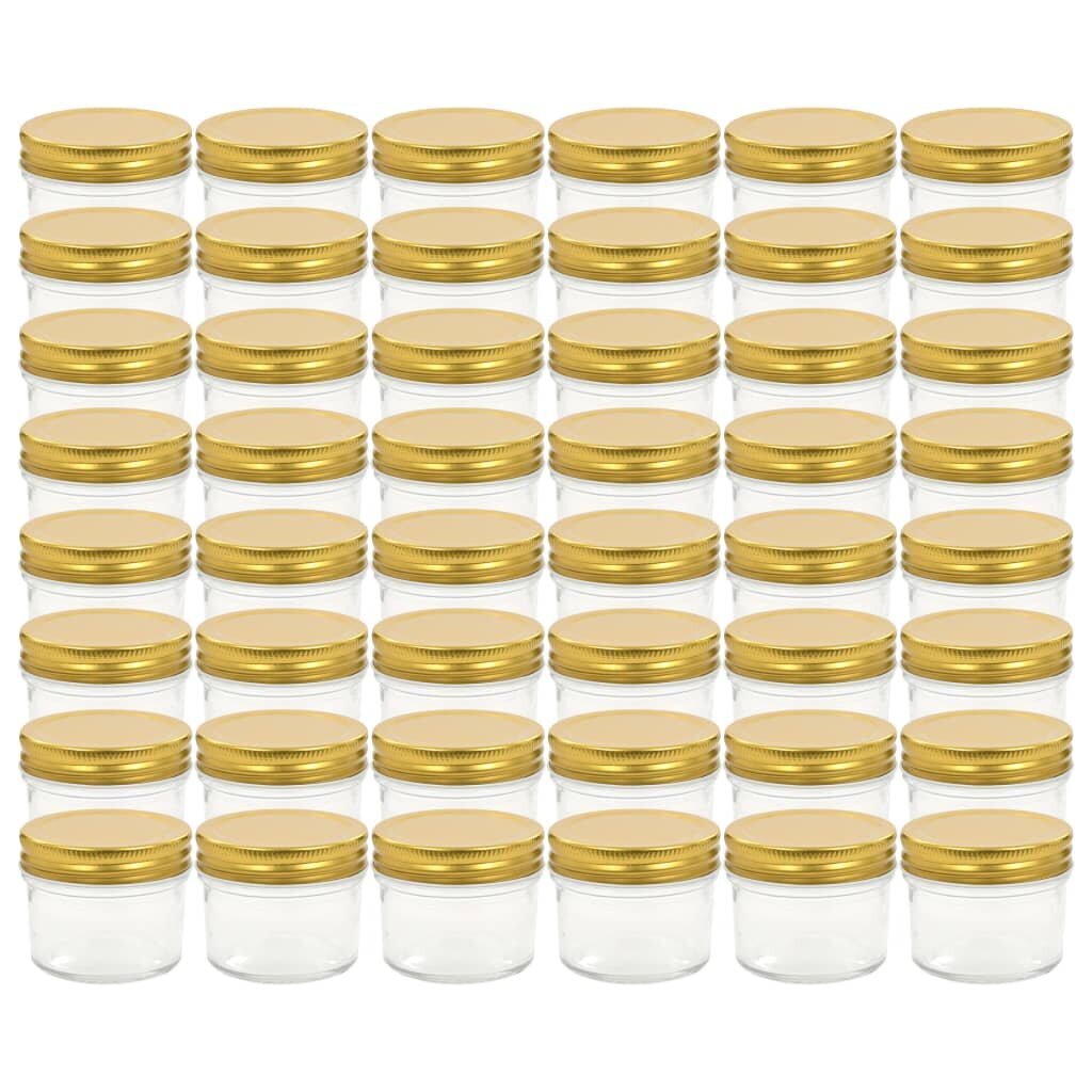 vidaXL kuldsete kaantega klaasist moosipurgid 48 tk, 110 ml hind ja info | Hoidistamiseks | kaup24.ee
