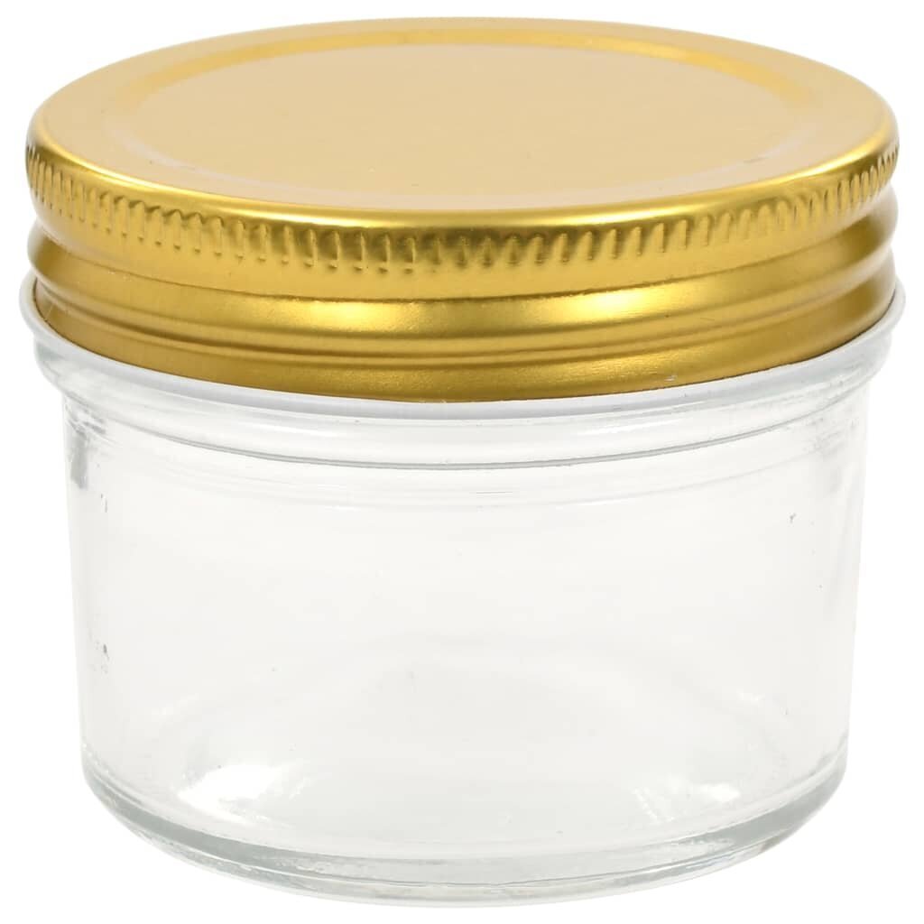 vidaXL kuldsete kaantega klaasist moosipurgid 24 tk, 110 ml цена и информация | Hoidistamiseks | kaup24.ee