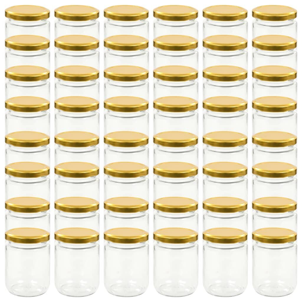 vidaXL klaasist moosipurgid kuldsete kaantega 48 tk, 230 ml цена и информация | Hoidistamiseks | kaup24.ee