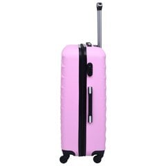vidaXL kõvakattega kohver 3 tk roosa ABS цена и информация | Чемоданы, дорожные сумки | kaup24.ee
