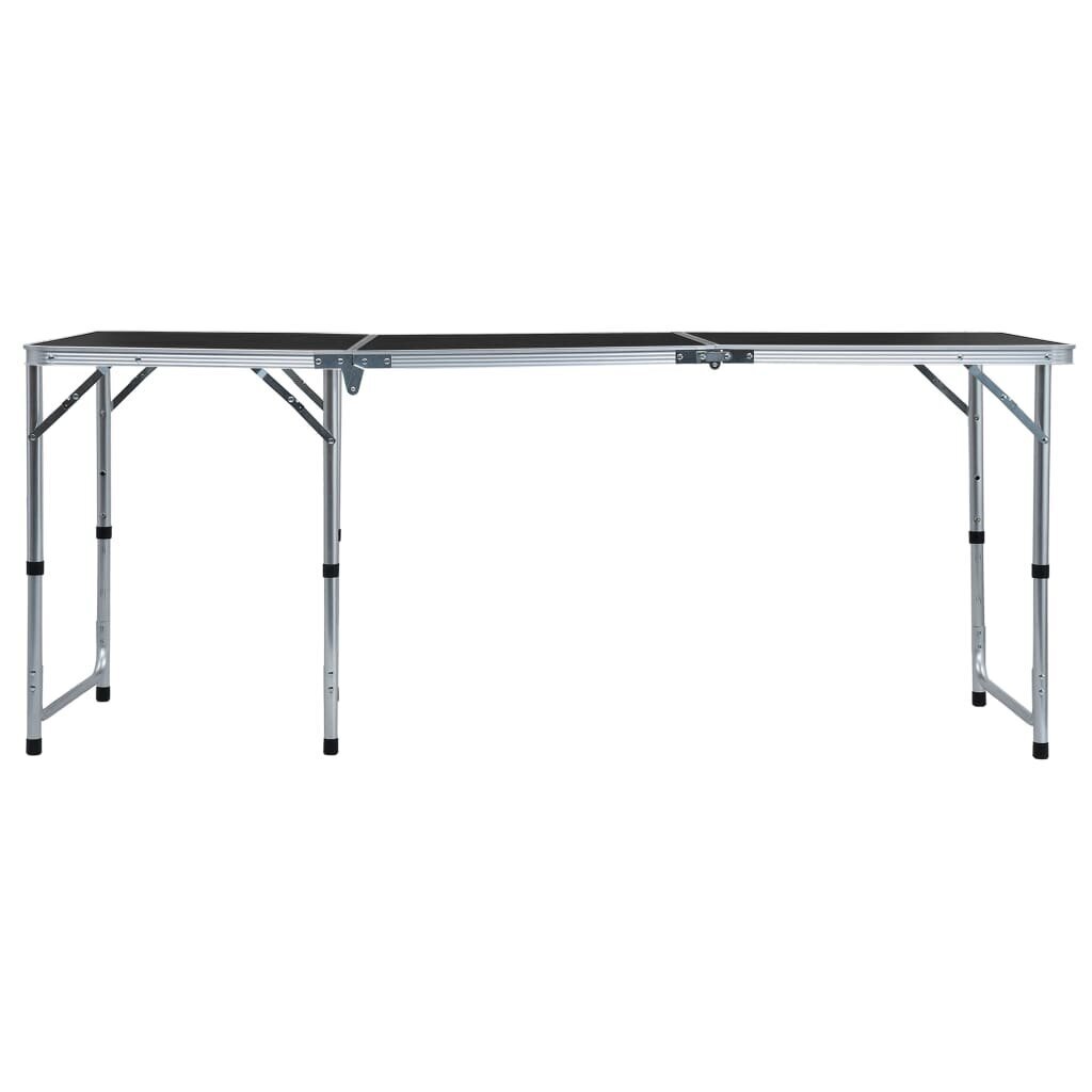 vidaXL kokkupandav matkalaud, hall, alumiinium 180 x 60 cm hind ja info | Matkamööbel | kaup24.ee