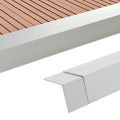 vidaXL 5 tk terrassi nurgaliistud, alumiinium 170 cm, hõbedane hind ja info | Põrandaliistud | kaup24.ee
