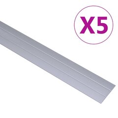 vidaXL põrandaprofiilid 5 tk, alumiinium, 134 cm, hõbedane цена и информация | Профили соединения | kaup24.ee