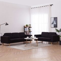 vidaXL 2-osaline diivanikomplekt, kangas, must hind ja info | Pehme mööbli komplektid | kaup24.ee