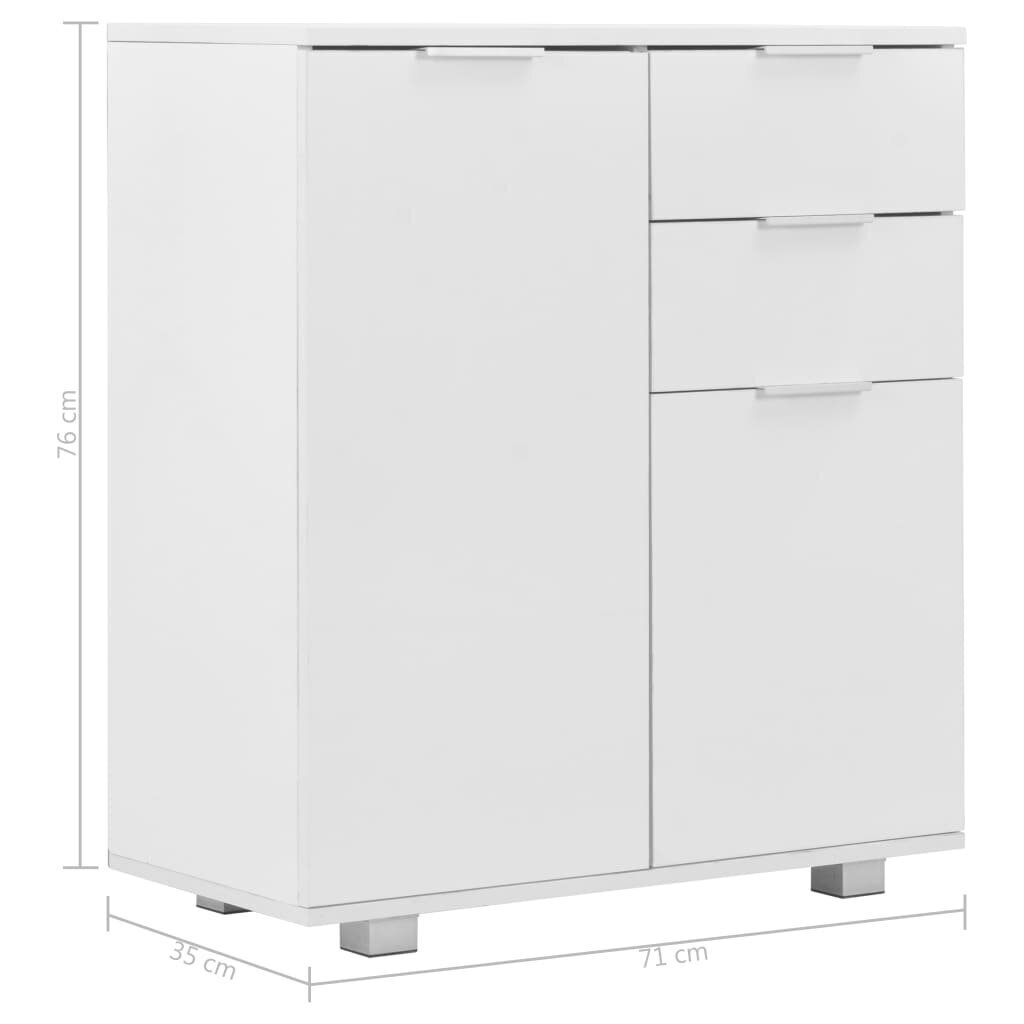 vidaXL puhvetkapp kõrgläikega valge 71 x 35 x 76 cm, puitlaastplaat цена и информация | Elutoa väikesed kapid | kaup24.ee