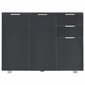 vidaXL puhvetkapp, kõrgläikega must, 107x35x80,5 cm hind ja info | Elutoa väikesed kapid | kaup24.ee