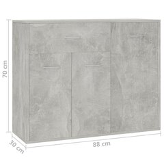 vidaXL puhvetkapp, betoonhall, 88 x 30 x 70 cm, puitlaastplaat цена и информация | Шкафчики в гостиную | kaup24.ee