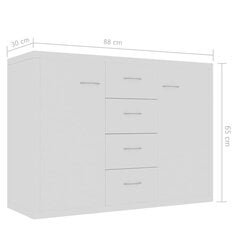 vidaXL puhvetkapp valge 88 x 30 x 65 cm, puitlaastplaat цена и информация | Шкафчики в гостиную | kaup24.ee