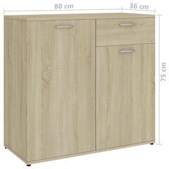 vidaXL puhvetkapp, Sonoma tamm, 80 x 36 x 75 cm puitlaastplaat цена и информация | Шкафчики в гостиную | kaup24.ee