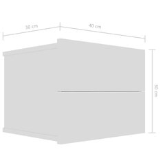 vidaXL öökapp, valge, 40 x 30 x 30 cm, puitlaastplaat цена и информация | Прикроватные тумбочки | kaup24.ee