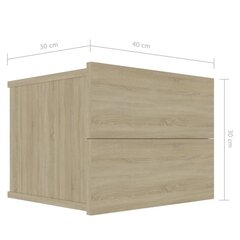 vidaXL öökapid 2 tk, Sonoma tamm, 40 x 30 x 30 cm, puitlaastplaat цена и информация | Прикроватные тумбочки | kaup24.ee