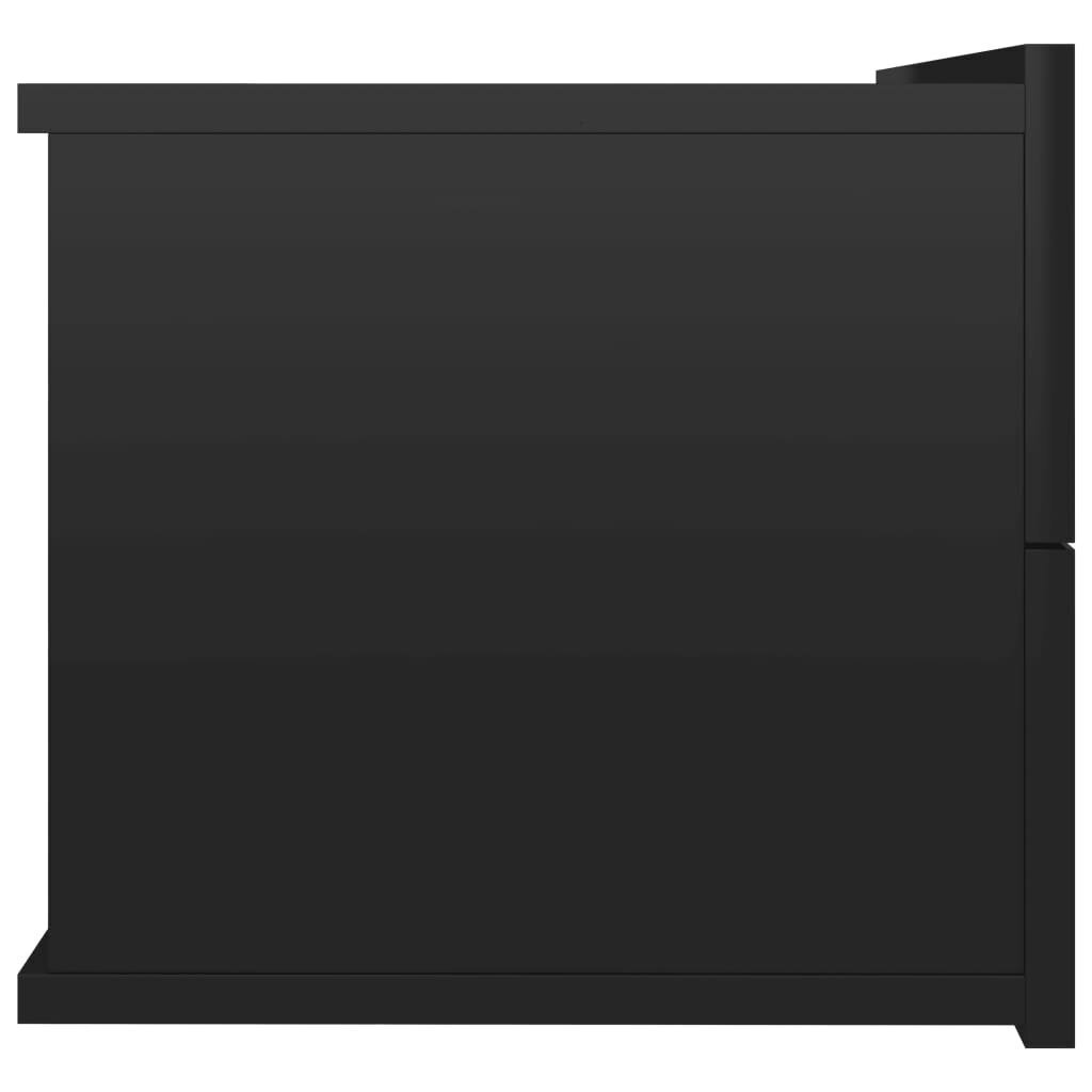 vidaXL öökapid 2 tk, kõrgläikega must, 40 x 30 x 30 cm, puitlaastplaat цена и информация | Öökapid | kaup24.ee