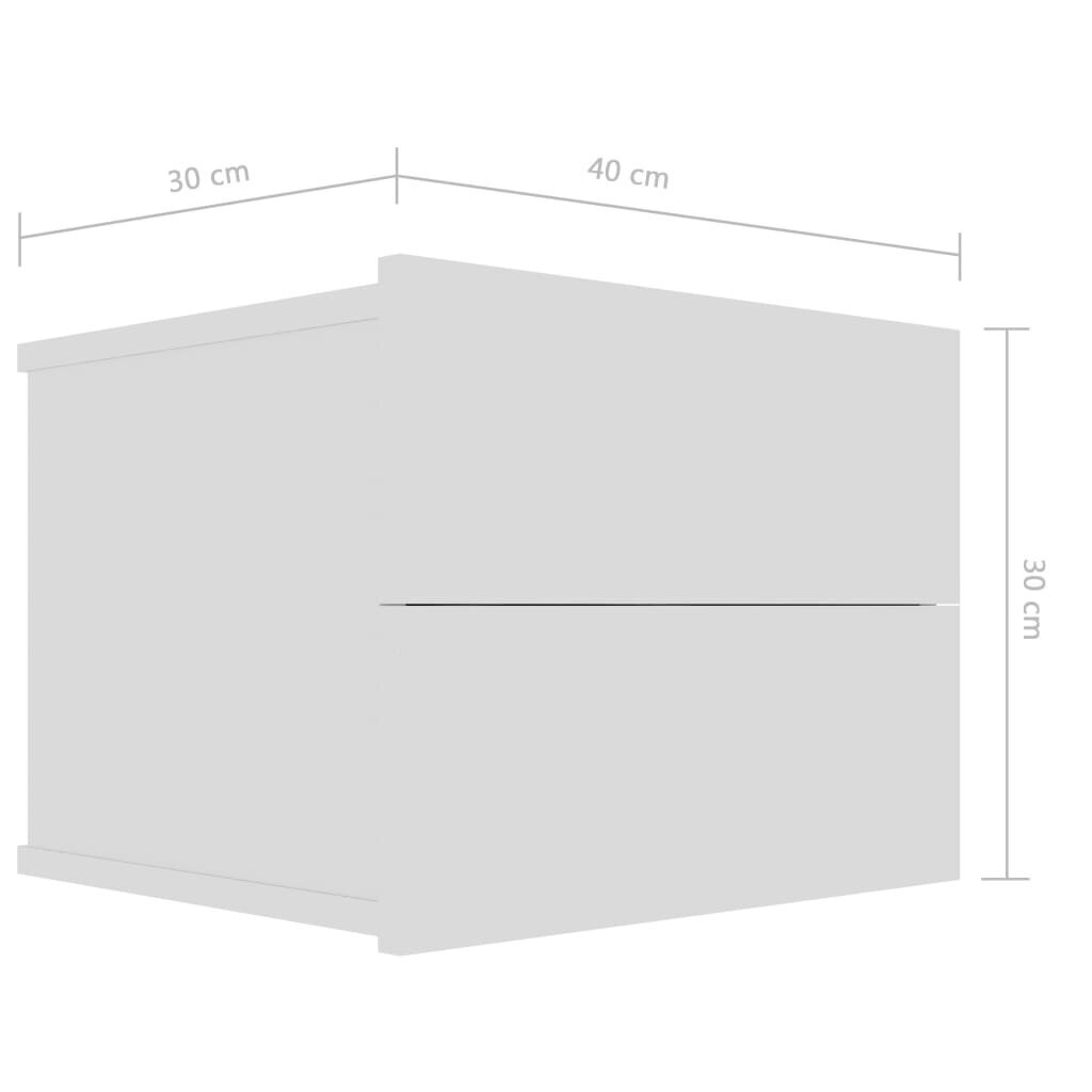 vidaXL öökapid 2 tk, valge, 40 x 30 x 30 cm, puitlaastplaat цена и информация | Öökapid | kaup24.ee