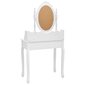 vidaXL tualettlaud taburetiga, valge, 75 x 69 x 140 cm, Paulownia puit hind ja info | Tualettlauad | kaup24.ee