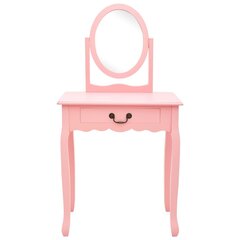 vidaXL tualettlaud taburetiga, roosa 65x36x128 cm, Paulownia puit, MDF hind ja info | Tualettlauad | kaup24.ee