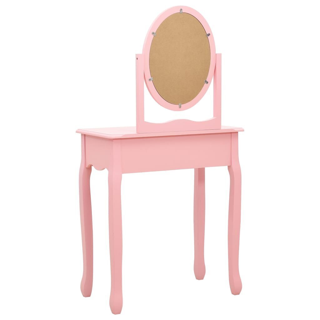 vidaXL tualettlaud taburetiga, roosa 65x36x128 cm, Paulownia puit, MDF hind ja info | Tualettlauad | kaup24.ee